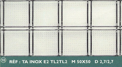 Karanor Oy - Kudotut lankaverkot - KUDONTATYYPPI: TA INOX E2 TL2L2 M50X50 D2,7/2,7