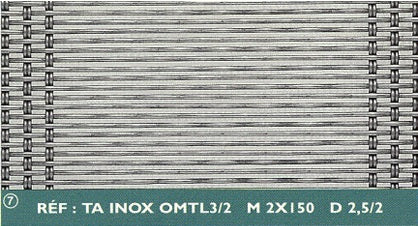 Karanor Oy - Kudotut lankaverkot - KUDONTATYYPPI: TA INOX OMTL3/2 M2X150 D2,5/2