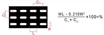 Round End Slot Straight Line hole pattern